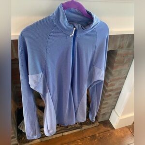 Womens Antigua Medium Blue Checkered Quarter Zip Pullover Athletic Gorpcore​